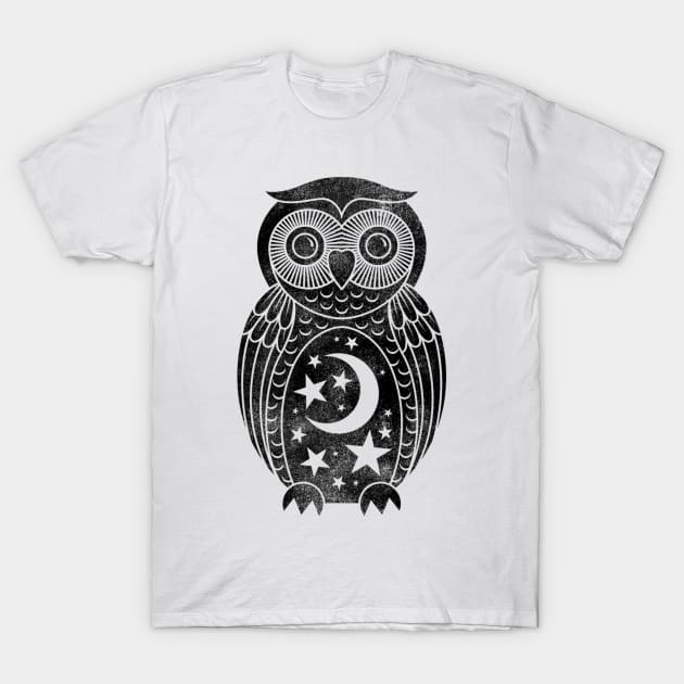 Moon Star Owls Love Owl Design T-Shirt by Owl Is Studying